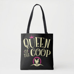 Koningin van de Coop Chicken Farmer Women Tote Bag