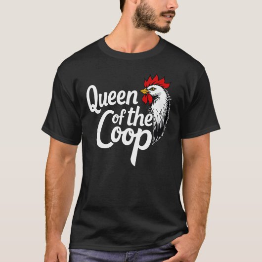 Koningin van de Coop - Chicken Mom Boss T-shirt (Voorkant)
