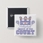 Koningin van de Court Volleyball Button (Voorkant /achterkant)