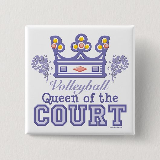 Koningin van de Court Volleyball Button (Voorkant)