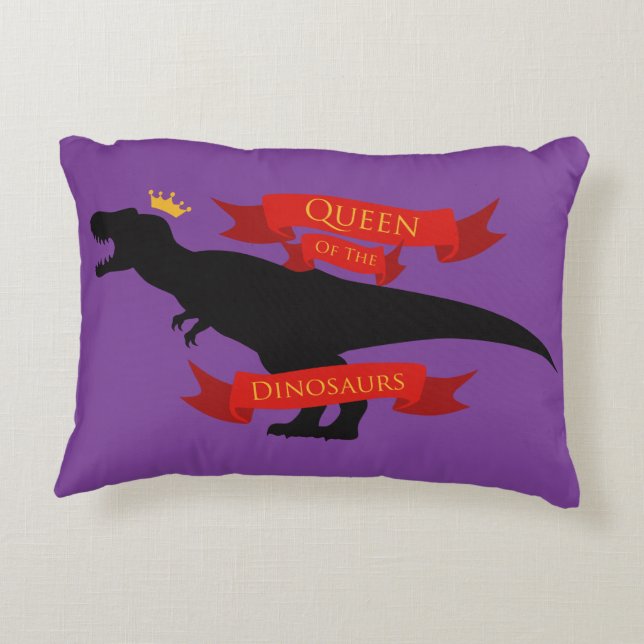 Koningin van de Dinosauriërs Decoratief Kussen (Achterkant)