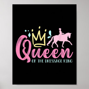 Koningin van de dressuurring houdt van paardrijden poster