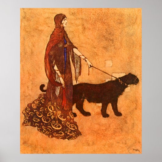 Koningin van de Ebony Isles Edmund Dulac Fine Art Poster (Voorkant)