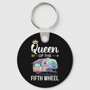 Koningin Van De Fifth Wheel Camping Liefde Camper Sleutelhanger