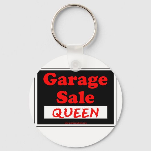 Koningin van de garageverkoop sleutelhanger (Voorkant)