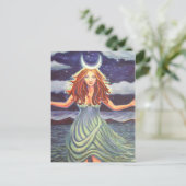 Koningin van de getijden - Goddess Art Briefkaart (Staand voorkant)