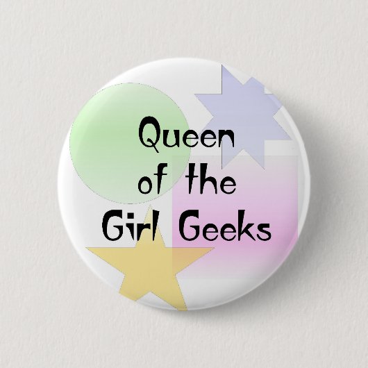 Koningin van de Girl Geeks Ronde Button 5,7 Cm (Voorkant)