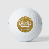 Koningin van de Golf Monogram Gouden Golf Ballen (Voorkant)