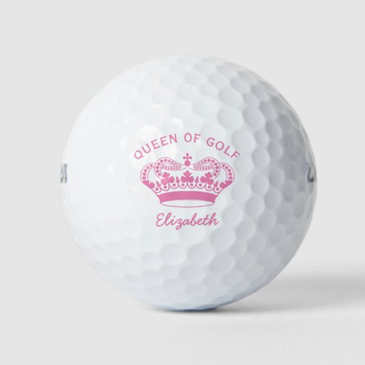 Koningin van de Golf Roze Monogram Golf Ballen (Voorkant)