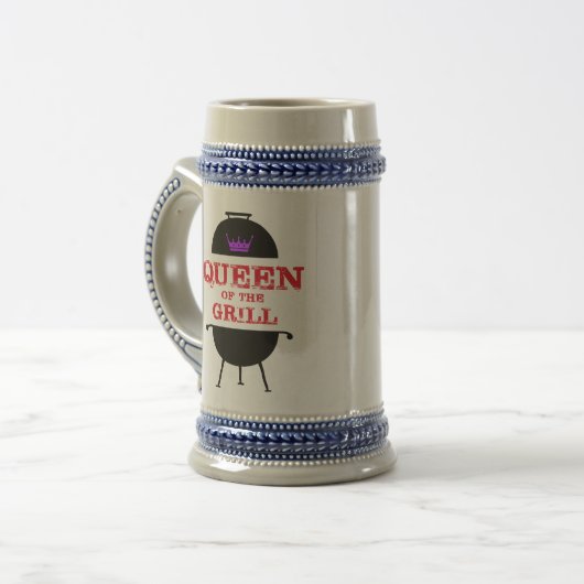 Koningin van de Gril, Paarse kroonrood Bierpul (Voorkant links)