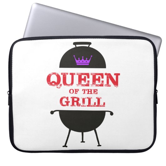 Koningin van de Gril, Paarse kroonrood Laptop Sleeve (Voorkant)
