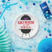 Koningin van de Gril, Paarse kroonrood Papieren Bordje (Feest)