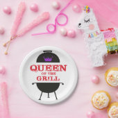 Koningin van de Gril, Paarse kroonrood Papieren Bordje (Feest)