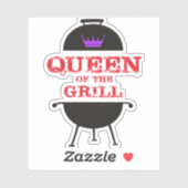 Koningin van de Gril, Paarse kroonrood Sticker (Vel)