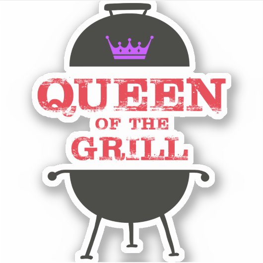 Koningin van de Gril, Paarse kroonrood Sticker (Voorkant)