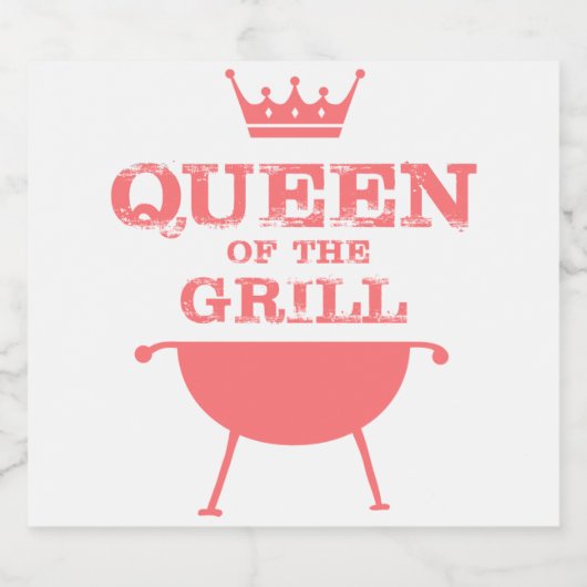 Koningin van de Gril, roze Bier Etiket (Enkel label)