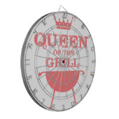 Koningin van de Gril, roze Dartbord (Voorkant Links)
