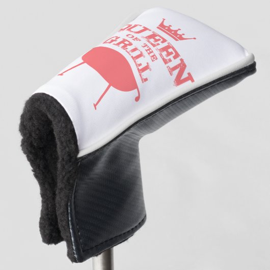 Koningin van de Gril, roze Golfheadcover (3/4 voorkant)