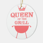 Koningin van de Gril, roze Keramisch Ornament (Links)