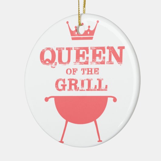 Koningin van de Gril, roze Keramisch Ornament (Links)