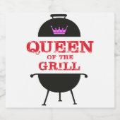 Koningin van de Gril, roze kroonrood Bier Etiket (Enkel label)