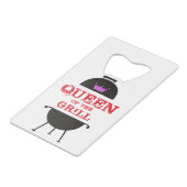 Koningin van de Gril, roze kroonrood Creditkaart Flessenopener (Voorkant Gekanteld)