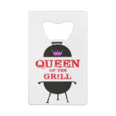 Koningin van de Gril, roze kroonrood Creditkaart Flessenopener (Achterkant)