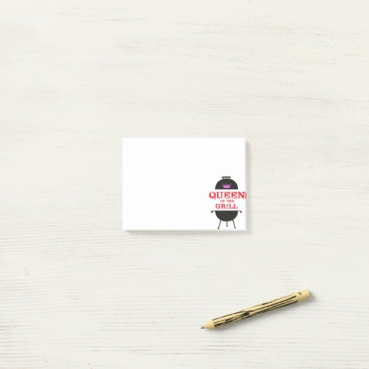 Koningin van de Gril, roze kroonrood Post-it® Notes (Op bureau)