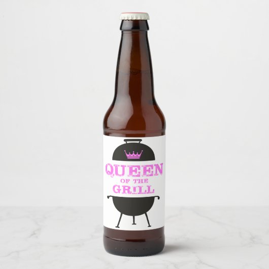 Koningin van de Gril, roze kroonroze Bier Etiket (Voorkant)