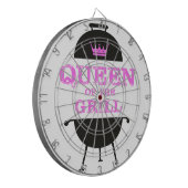 Koningin van de Gril, roze kroonroze Dartbord (Voorkant Links)