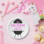 Koningin van de Gril, roze kroonroze Papieren Bordje (Feest)