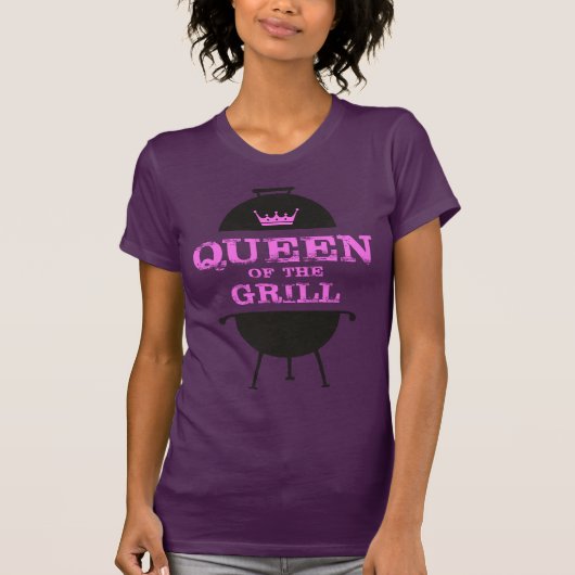 Koningin van de Gril, roze kroonroze T-shirt (Voorkant)