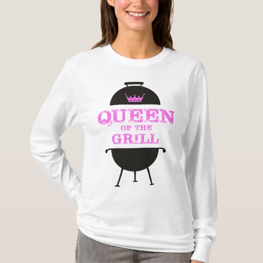 Koningin van de Gril, roze kroonroze T-shirt (Voorkant)