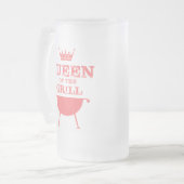 Koningin van de Gril, roze Matglas Bierpul (Voorkant links)