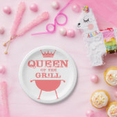 Koningin van de Gril, roze Papieren Bordje (Feest)