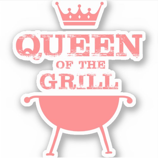Koningin van de Gril, roze Sticker (Voorkant)