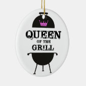 Koningin van de Gril, zwarte roze Kroon Keramisch Ornament (Rechts)