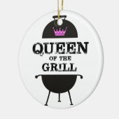 Koningin van de Gril, zwarte roze Kroon Keramisch Ornament (Links)