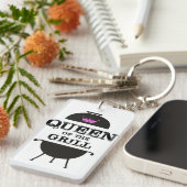 Koningin van de Gril, zwarte roze Kroon Sleutelhanger (Voorkant Rechts)