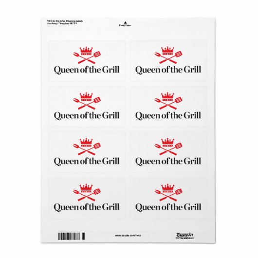 Koningin van de Grill Etiket (Full Sheet)