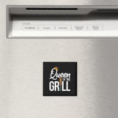 Koningin Van De Grill Grappig Roken Vlees Bbq Vrou Magneet (Insitu (Vaatwasser))