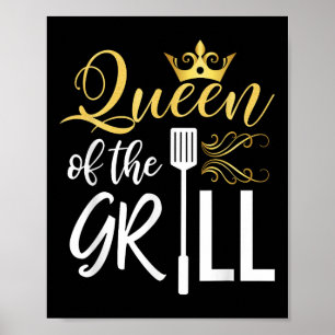 Koningin van de Grill Grappige BBQ Chef Vrouwen Gi Poster