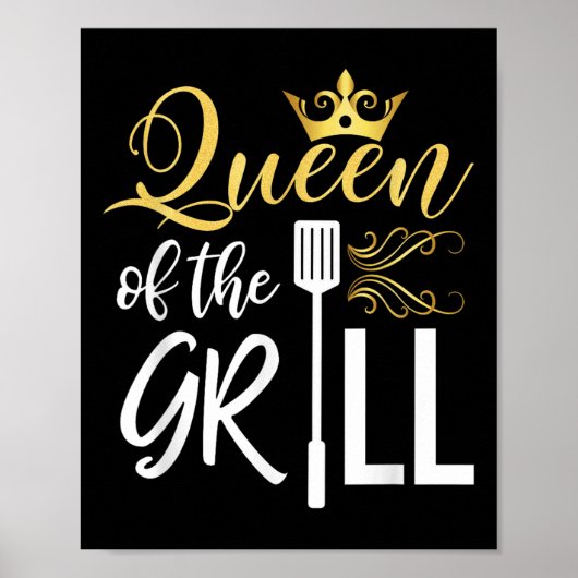 Koningin van de Grill Grappige BBQ Chef Vrouwen Gi Poster (Voorkant)