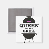 Koningin Van De Grill, Zwarte Roze Kroon Magneet (Voorkant / Achterkant)