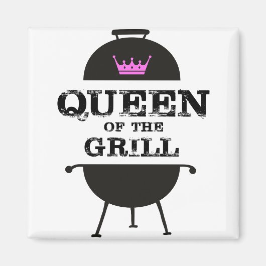 Koningin Van De Grill, Zwarte Roze Kroon Magneet (Voorkant)