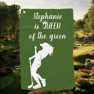 Koningin Van de Groene Golf Golfen voor Haar Golf  Golfhanddoek