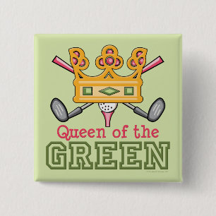 Koningin van de Groene Golfer-Button Vierkante Button 5,1 Cm