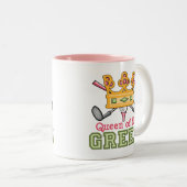 Koningin van de Groene GolfMok Tweekleurige Koffiemok (Voorkant rechts)