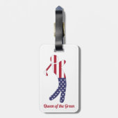 Koningin van de Groenen | Amerikaanse vlag Golf Pl Bagagelabel (Achterkant verticaal)