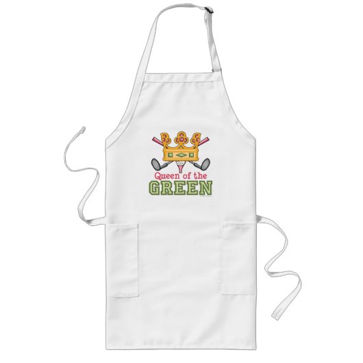 Koningin van de Groenen Golf Apron Lang Schort (Voorkant)